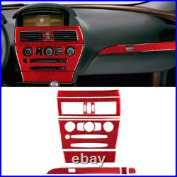33pcs Red Carbon Fiber Full Interior Interior Trim Set For BMW 6 Series E63 E64