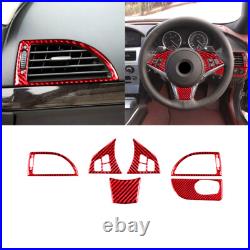33pcs Red Carbon Fiber Full Interior Interior Trim Set For BMW 6 Series E63 E64