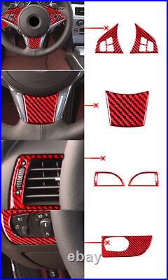 34×Red Carbon Fiber Interior Full Set Trim Kit For BMW 6 series E63 E64 2004-10