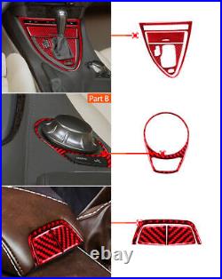 34×Red Carbon Fiber Interior Full Set Trim Kit For BMW 6 series E63 E64 2004-10