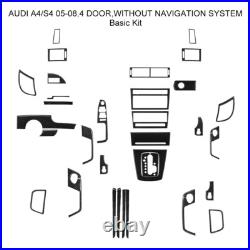 34Pcs Carbon Fiber Full Interior Kit Cover Trim For Audi A4 S4 B7 2005-08
