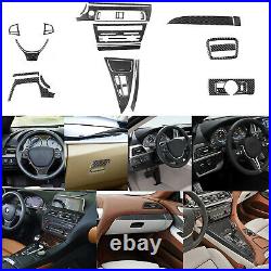 35Pcs Carbon Fiber Full Dashboard Interior Trim Set For BMW 6 F12 F13 2011-18