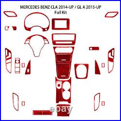 35Pcs Red Carbon Fiber Full Interior Kit Cover Trim For Mercedes Benz CLA-Class