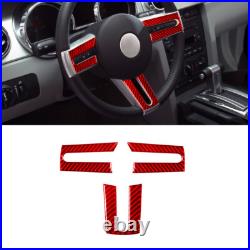 36Pcs Red Carbon Fiber Full Interior Kit Cover Trim For Ford Mustang 2005-2009