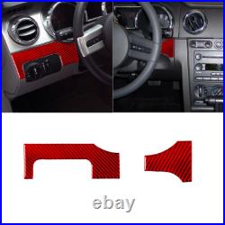 36Pcs Red Carbon Fiber Full Interior Kit Cover Trim For Ford Mustang 2005-2009