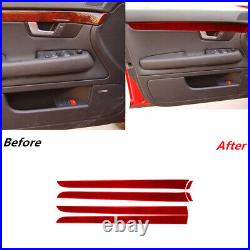36Pcs Red Carbon Fiber Full Interior Set Cover Trim For Audi A4 S4 2005-2008 RHD