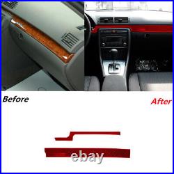 36Pcs Red Carbon Fiber Interior Full Kit Trim Sticker For Audi A4 S4 2005-2008