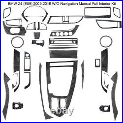 36X Carbon Fiber Manual Full Interior Kit Set Cover Trim For BMW Z4 E89 WithO NAV