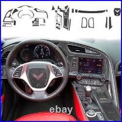 37Pcs Carbon Fiber Interior Full Kit Cover Trim For Chevrolet Corvette C7