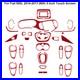 37Pcs Red Carbon Fiber Interior Full Kit Cover Trim For 2014-2017 Fiat 500L