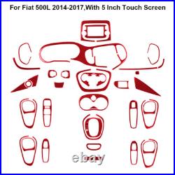 37Pcs Red Carbon Fiber Interior Full Kit Cover Trim For 2014-2017 Fiat 500L 37Pcs Red Carbon Fiber Interior Full Kit Cover Trim For 2014-2017 Fiat 500L