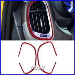 37pcs Red Carbon Fiber Full Kits Interior Sticker Trim Set For Fiat 500L