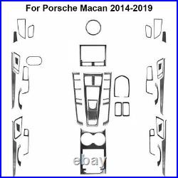 39Pcs For Porsche Macan 2014-2019 Carbon Fiber Full Interior Kit Set Cover Trim