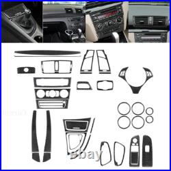 39pcs Carbon Fiber Interior Full Kits Trim Cover For BMW 1 Series E82 E88
