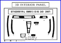 3D Carbon Fiber Interior Dashboard Trim Dash Panels for RHD BMW 3 Long E-93 2007