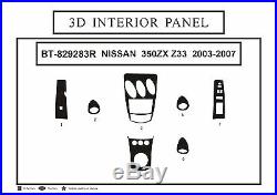 3D Carbon Fiber Interior Trim Dash Panels for 2003 2007 RHD Nissan 350zx Z33
