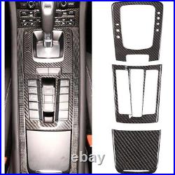 3pcs Real Carbon Fiber Interior Central Control Trim Fit For Porsche 718 911 981