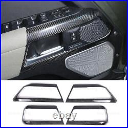 4×Real Carbon Fiber Interior Door Handle Cover For Land Rover Defender 110 2020+