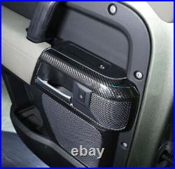 4×Real Carbon Fiber Interior Door Handle Cover For Land Rover Defender 110 2020+