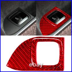 42Pcs For Cayenne 2003-10 Red Carbon Fiber Full Kit Interior Trim