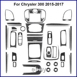 43Pcs Carbon Fiber Full Interior Kit Cover Trim For 2015-2022 Chrysler 300
