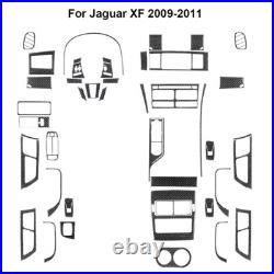 44Pcs Carbon Fiber Full Interior Kit Cover Trim Sticker For Jaguar XF 2009-2011