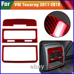 49Pcs Red RHD Carbon Fiber Interior Full Cover Trim Kit For VW Touareg 2011-2018