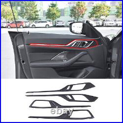 4PCS Real Carbon Fiber Interior Door Panel Trim For BMW 4 Series 4-Door 2022