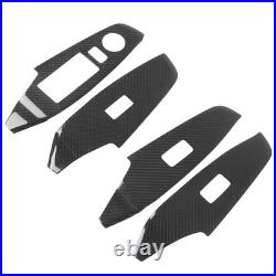 4Pcs Interior Door Panel Cover Trim Carbon Fiber Decor Sticker Part For Mazd