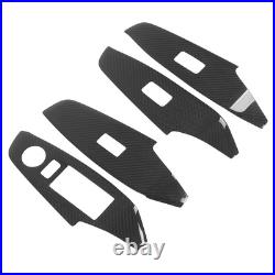 4Pcs Interior Door Panel Cover Trim Carbon Fiber Decor Sticker Part For Mazd