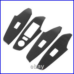 4Pcs Interior Door Panel Cover Trim Carbon Fiber Decor Sticker Part For Mazd