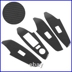 4Pcs Interior Door Panel Cover Trim Carbon Fiber Decor Sticker Part For Mazd