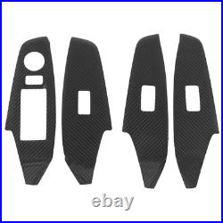 4Pcs Interior Door Panel Cover Trim Carbon Fiber Decor Sticker Part For Mazd