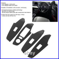 4Pcs Interior Door Panel Cover Trim Carbon Fiber Decor Sticker Part For Mazd