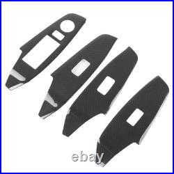 4Pcs Interior Door Panel Cover Trim Carbon Fiber Decor Sticker Part For Mazd