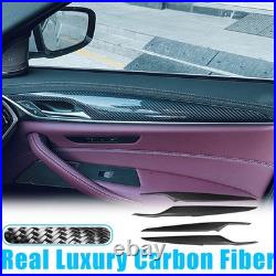 4X Car Interior Door Handle Panel Trim For BMW G30 G31 G38 2018-22 Carbon Fiber