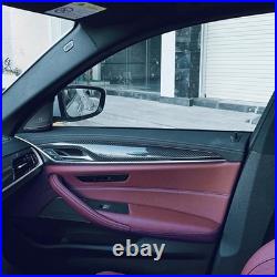 4X Car Interior Door Handle Panel Trim For BMW G30 G31 G38 2018-22 Carbon Fiber