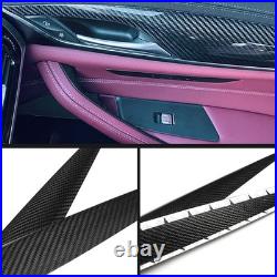 4X Car Interior Door Handle Panel Trim For BMW G30 G31 G38 2018-22 Carbon Fiber