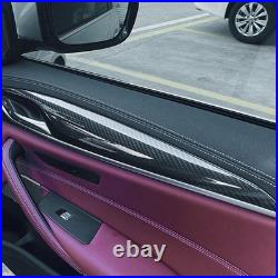 4X Car Interior Door Handle Panel Trim For BMW G30 G31 G38 2018-22 Carbon Fiber