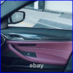4X Car Interior Door Handle Panel Trim For BMW G30 G31 G38 2018-22 Carbon Fiber