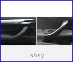 4X Carbon Fiber Inner Interior Door Pull Handle Trim Cover For BMW X1 2016-2020