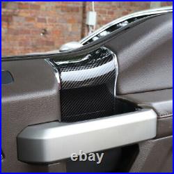 4x Carbon Fiber Style Interior Door Handle Panel Cover Fit For Ford F150 2015-20