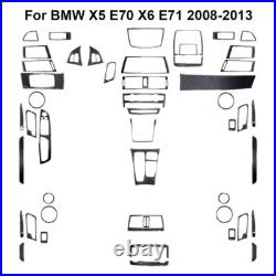 50Pcs Carbon Fiber Full Interior Kit Cover Trim For BMW X5 E70 X6 E71