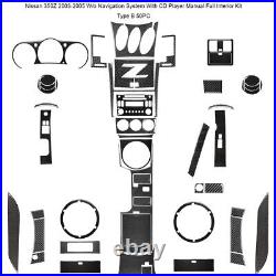 50Pcs RHD For Nissan 350Z 03-05 Carbon Fiber Interior Full Set Cover Trim Type B