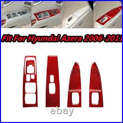 51Pcs Red RHD Carbon Fiber Full Interior Cover Trim For Hyundai Azera 2006-2011