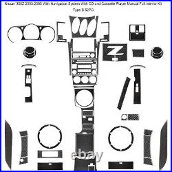 52Pcs RHD Carbon Fiber Interior Full Cover Trim For Nissan 350Z 2003-2005 Type B