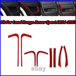 59Pcs Carbon Fiber Interior Full Cover Trim For Land Range Rover Sport Red RHD