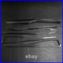 5pcs Carbon Fiber Inner Door Panel Console Trim For Alfa Romeo Stelvio 2017-2021