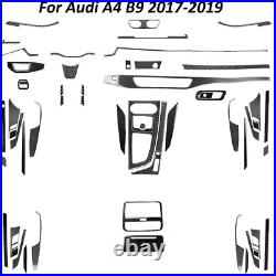 61Pcs Carbon Fiber Full Interior Kit Cover Trim For Audi A4 B9 2017-2019