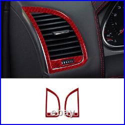 63Pcs For Audi Q7 2007-15 Red Carbon Fiber Full Interior Kit Cover Trim